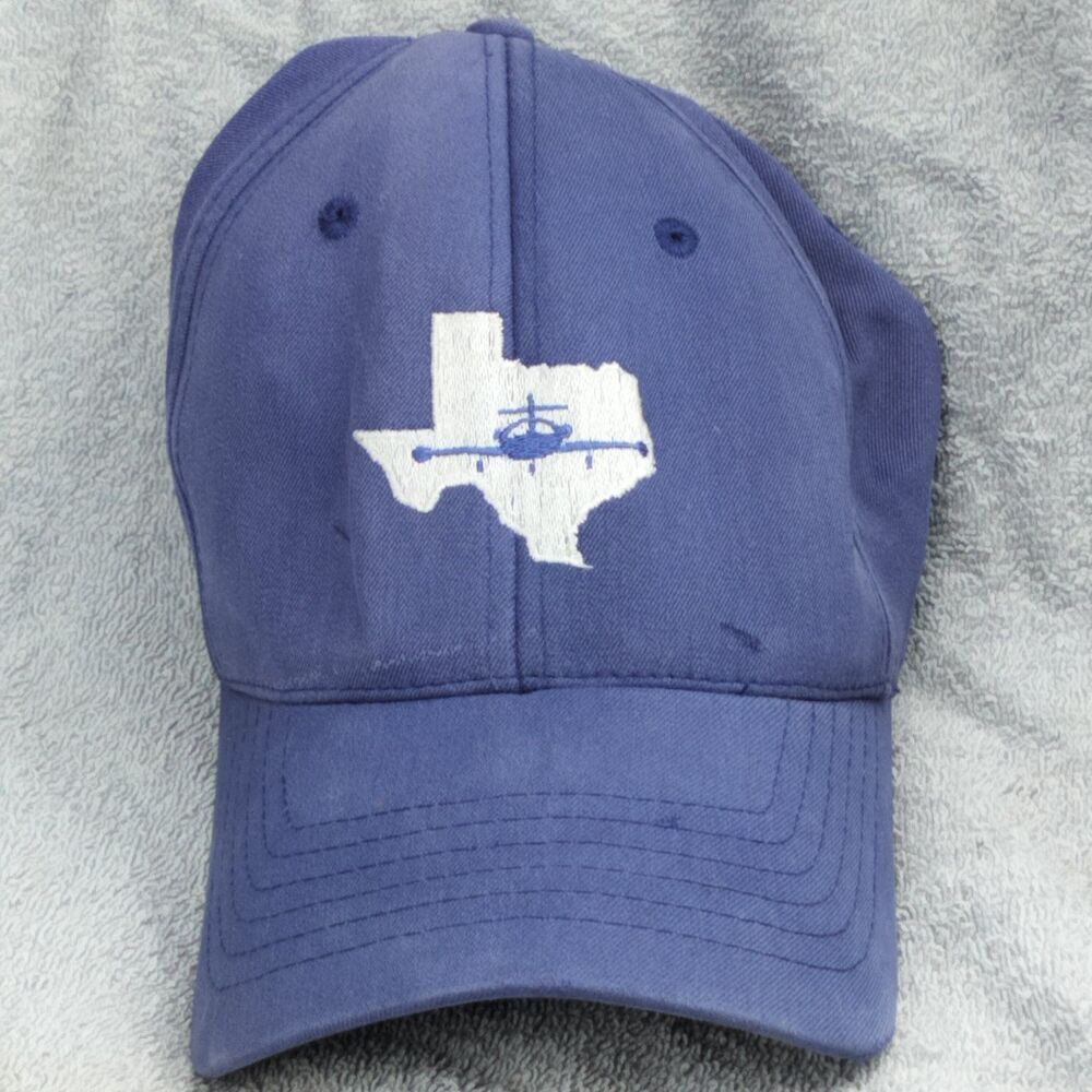 NU-FIT Hat Baseball Cap Men's S/M Blue Dallas Aviation Texas Helicopter